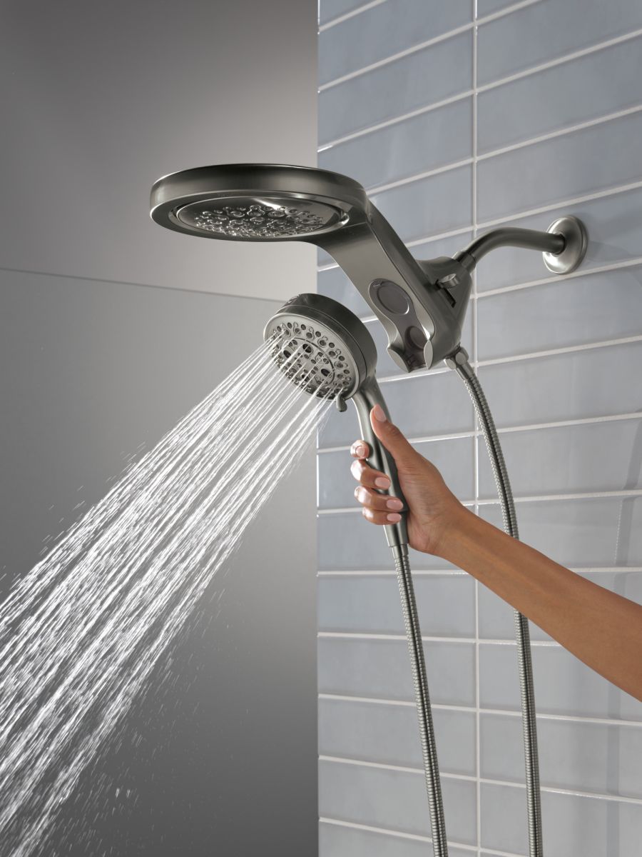 DELTA Universal Showering Components 6-Setting HydroRain with ProClean — Lumicoat® Black Stainless