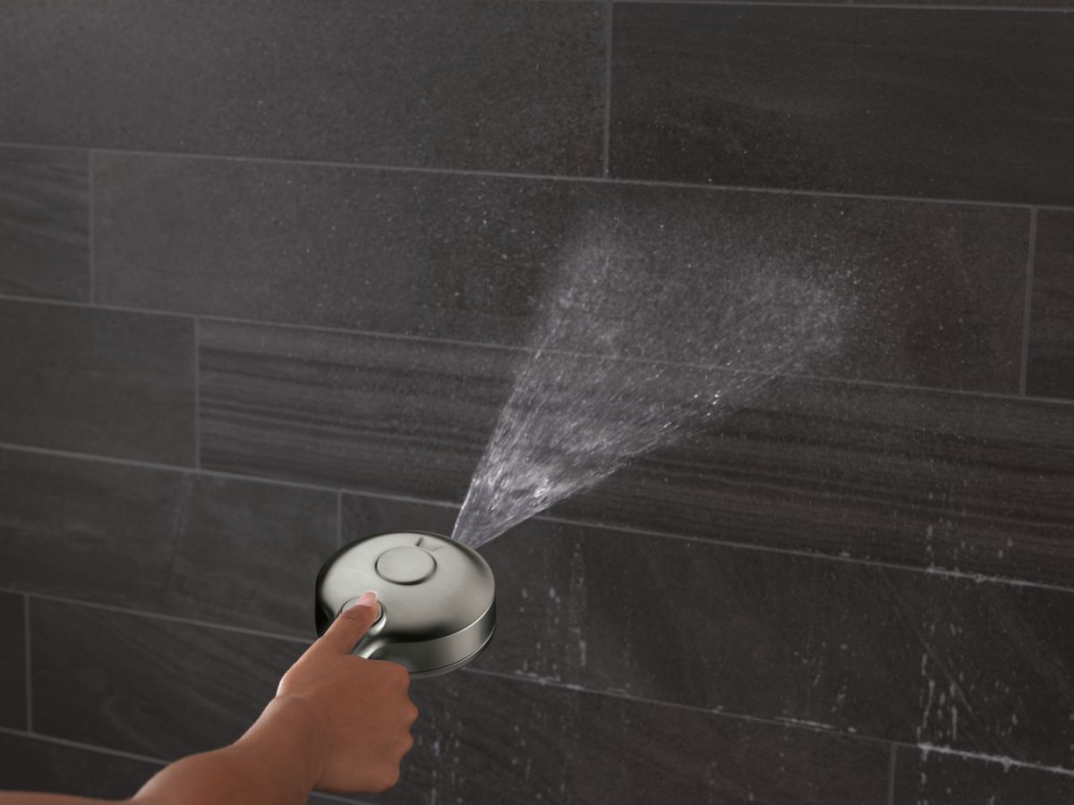 DELTA Universal Showering Components 6-Setting HydroRain with ProClean — Lumicoat® Black Stainless
