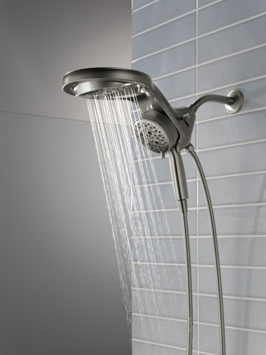 DELTA Universal Showering Components 6-Setting HydroRain with ProClean — Lumicoat® Black Stainless