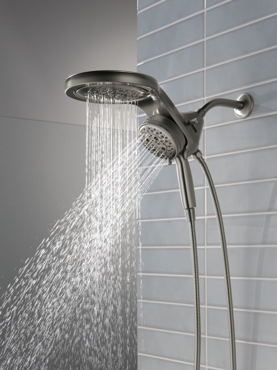DELTA Universal Showering Components 6-Setting HydroRain with ProClean — Lumicoat® Black Stainless