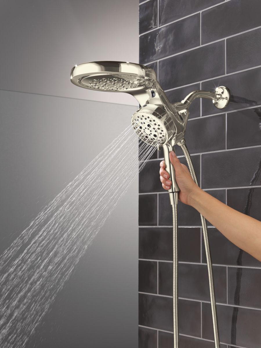 DELTA Universal Showering Components 6-Setting HydroRain with ProClean — Lumicoat® Polished Nickel