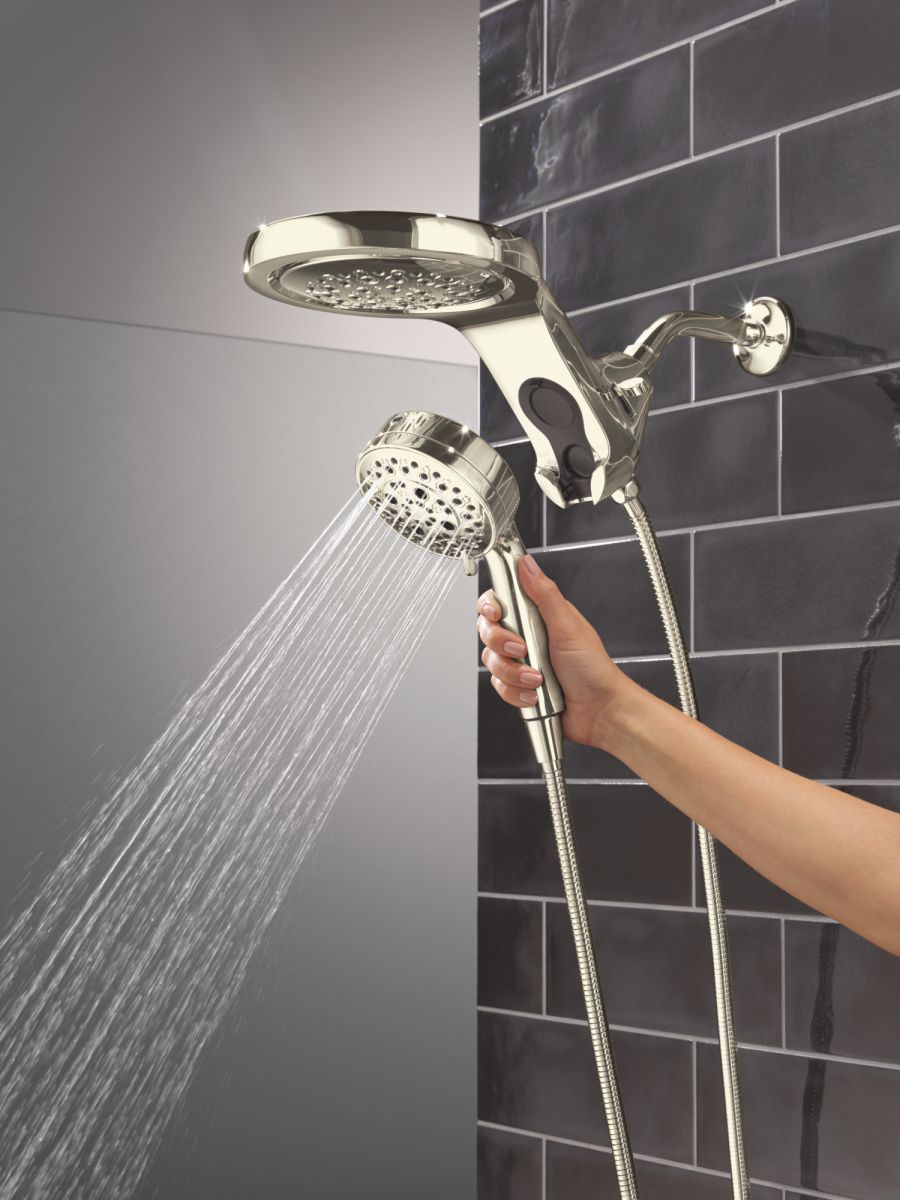 DELTA Universal Showering Components 6-Setting HydroRain with ProClean — Lumicoat® Polished Nickel