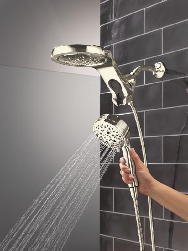 DELTA Universal Showering Components 6-Setting HydroRain with ProClean — Lumicoat® Polished Nickel