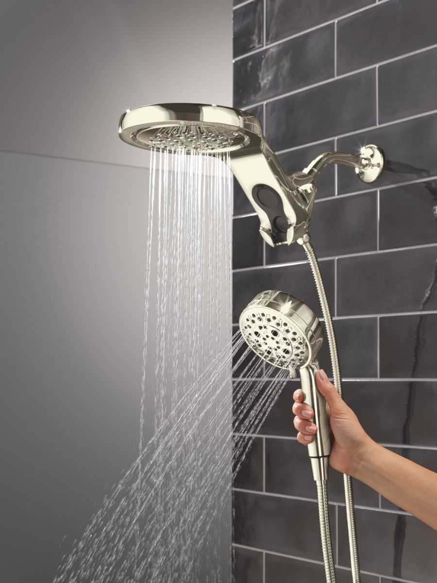 DELTA Universal Showering Components 6-Setting HydroRain with ProClean — Lumicoat® Polished Nickel
