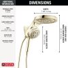 DELTA Universal Showering Components 6-Setting HydroRain with ProClean — Lumicoat® Polished Nickel