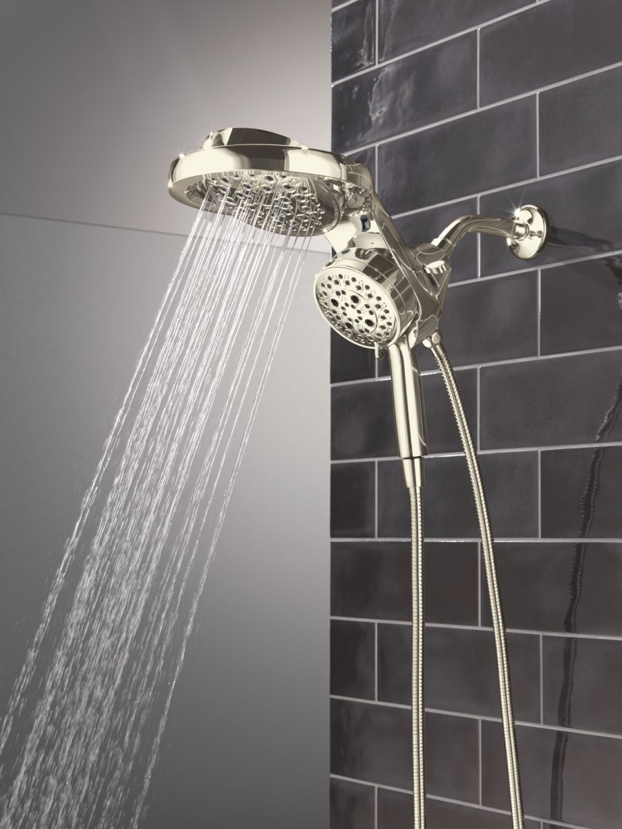 DELTA Universal Showering Components 6-Setting HydroRain with ProClean — Lumicoat® Polished Nickel