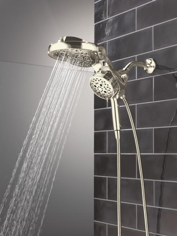 DELTA Universal Showering Components 6-Setting HydroRain with ProClean — Lumicoat® Polished Nickel