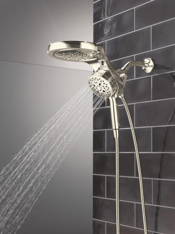 DELTA Universal Showering Components 6-Setting HydroRain with ProClean — Lumicoat® Polished Nickel