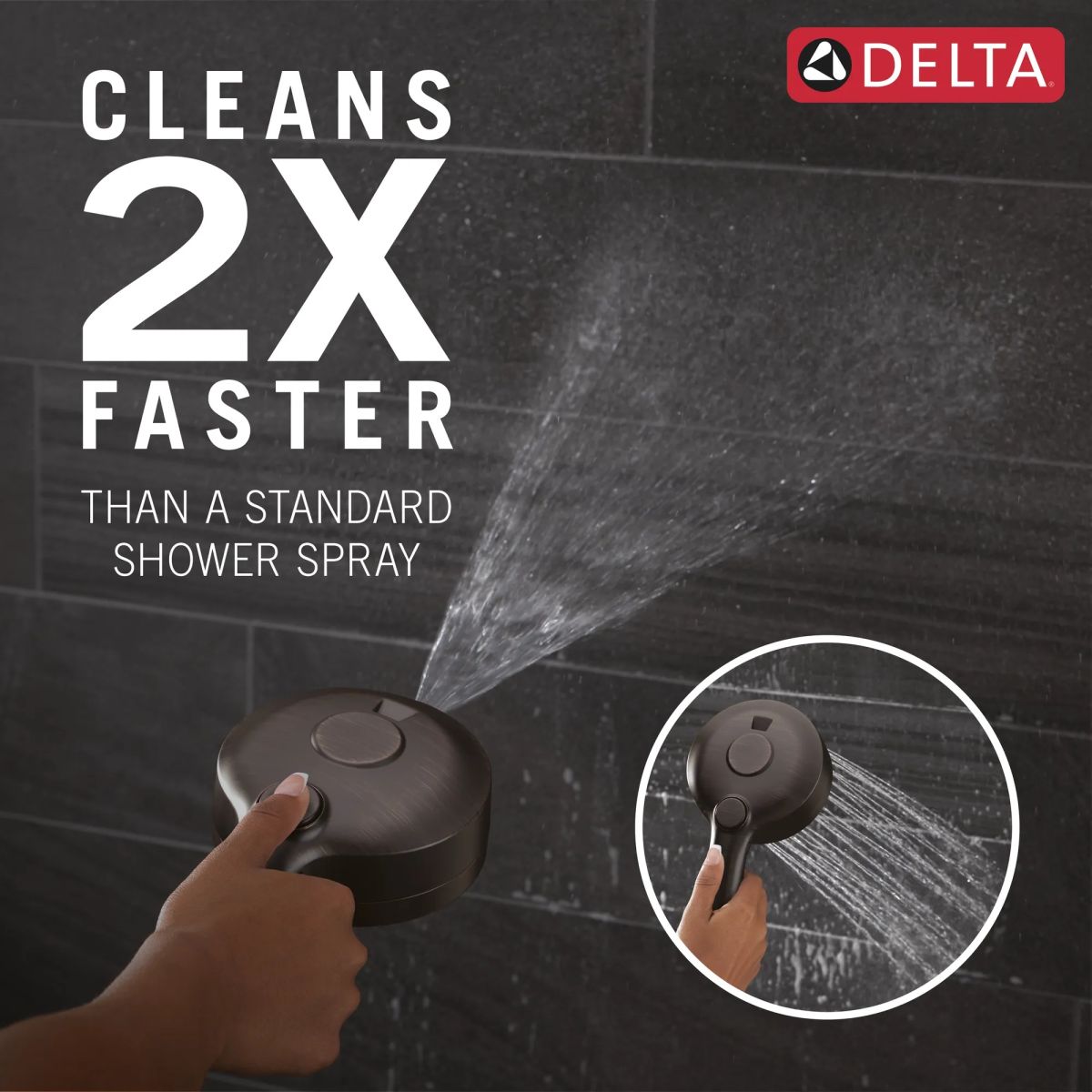 DELTA Universal Showering Components 6-Setting HydroRain with ProClean — Venetian Bronze