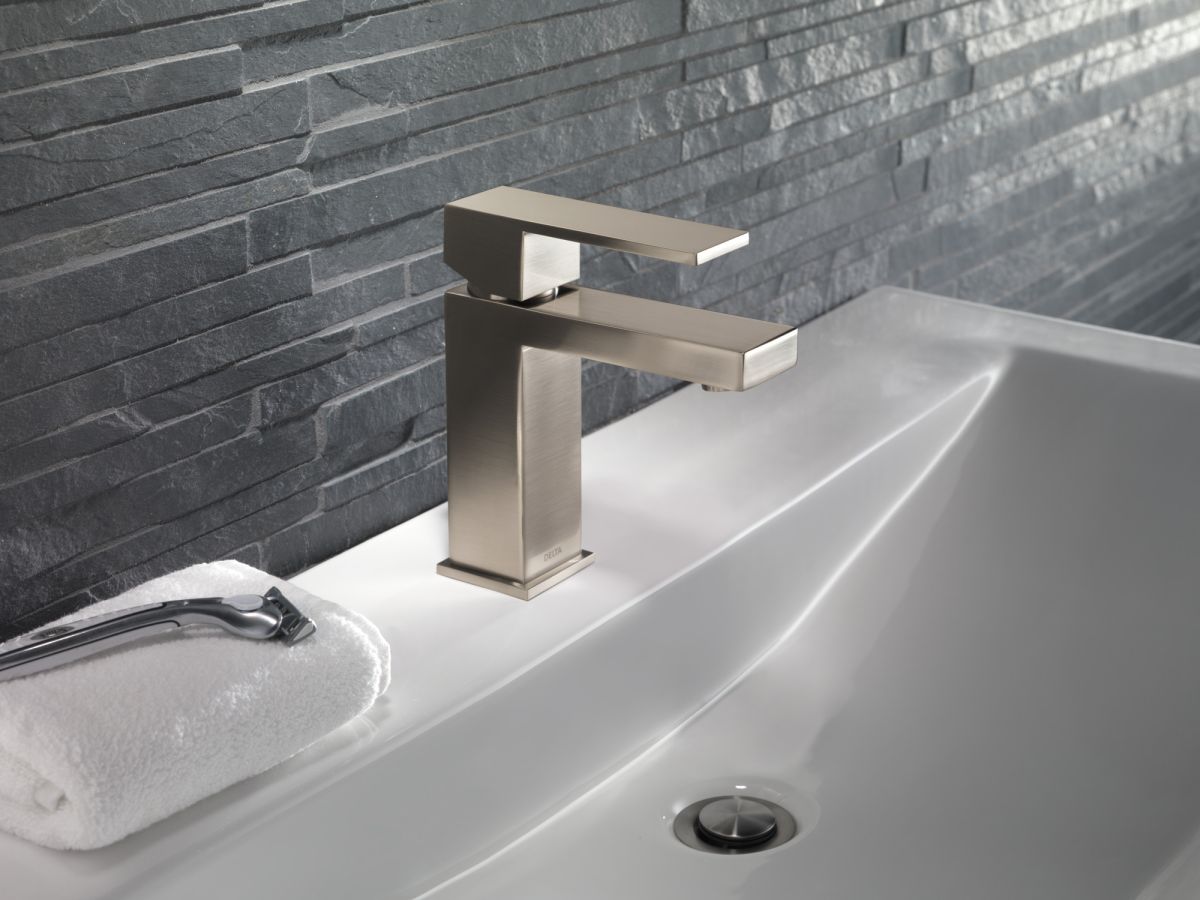 DELTA Modern Single Handle Project-Pack Bathroom Faucet — Stainless
