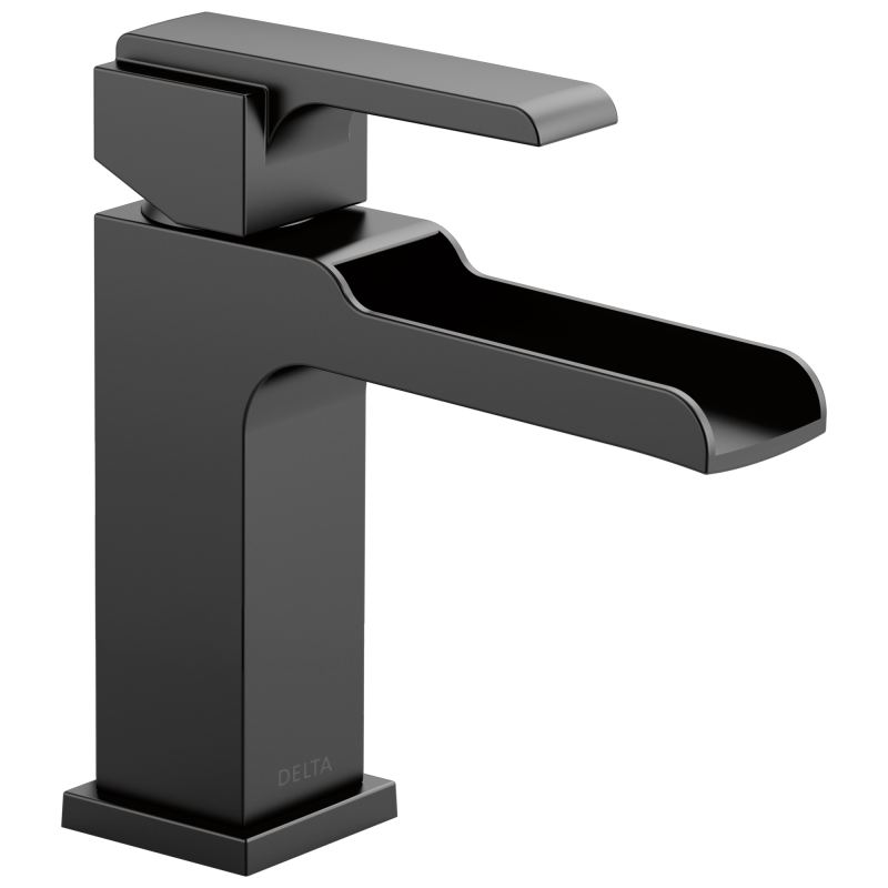 DELTA Ara Single Handle Channel Bathroom Faucet — Matte Black