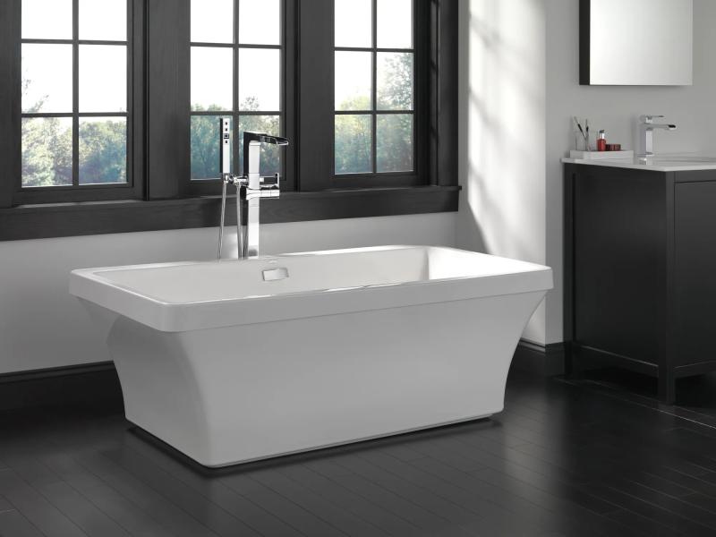 DELTA Ara Single Handle Channel Bathroom Faucet — Chrome