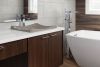 DELTA Ara Single Handle Channel Bathroom Faucet — Chrome
