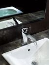 DELTA Ara Single Handle Channel Bathroom Faucet — Chrome