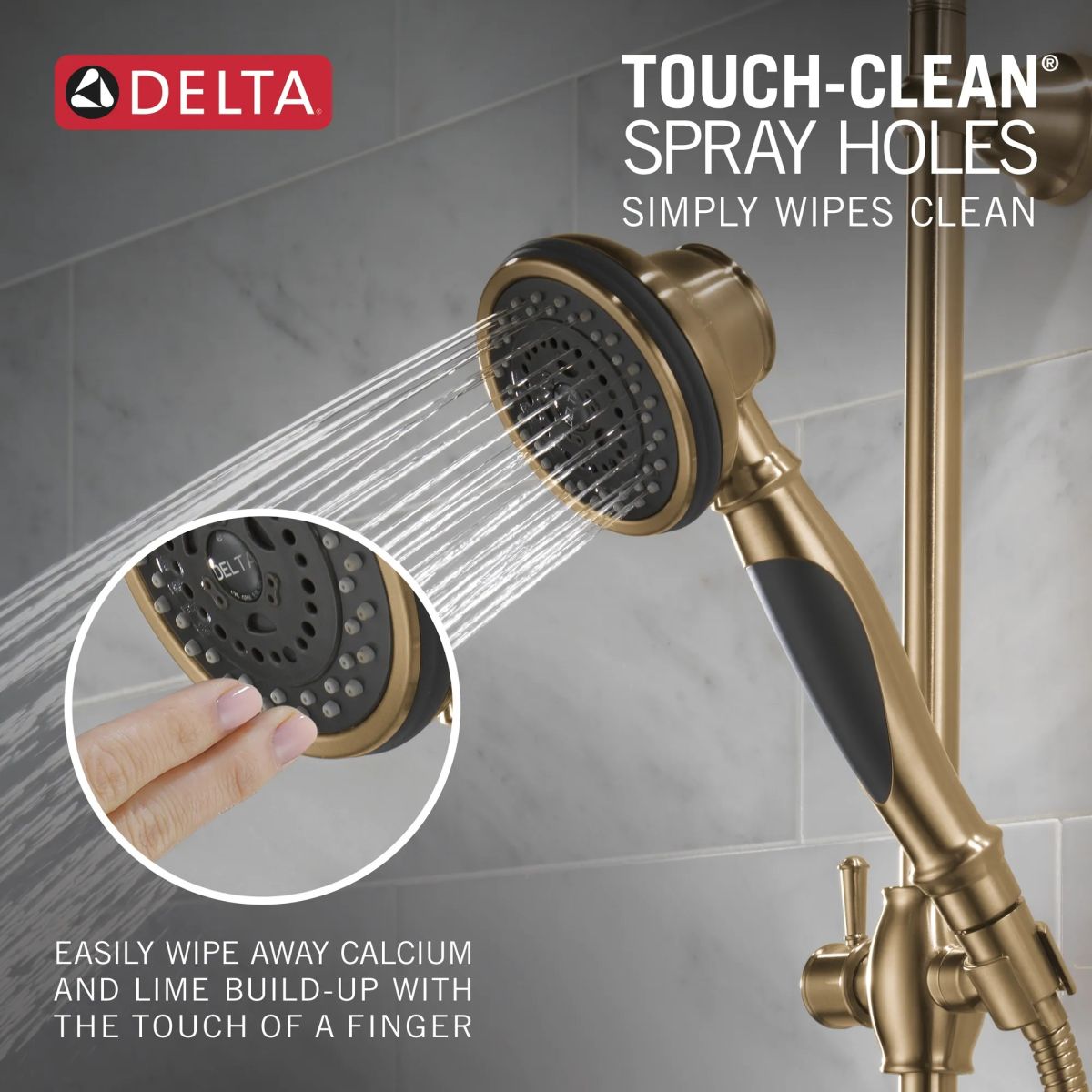 DELTA Other Premium 3-Setting Slide Bar Hand Shower — Champagne Bronze
