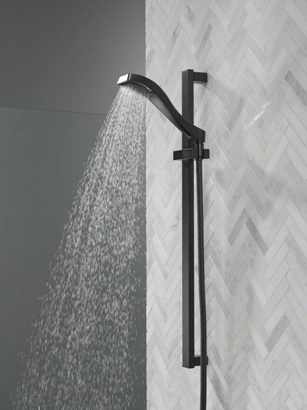 DELTA Dryden Premium Single-Setting Slide Bar Hand Shower — Matte Black