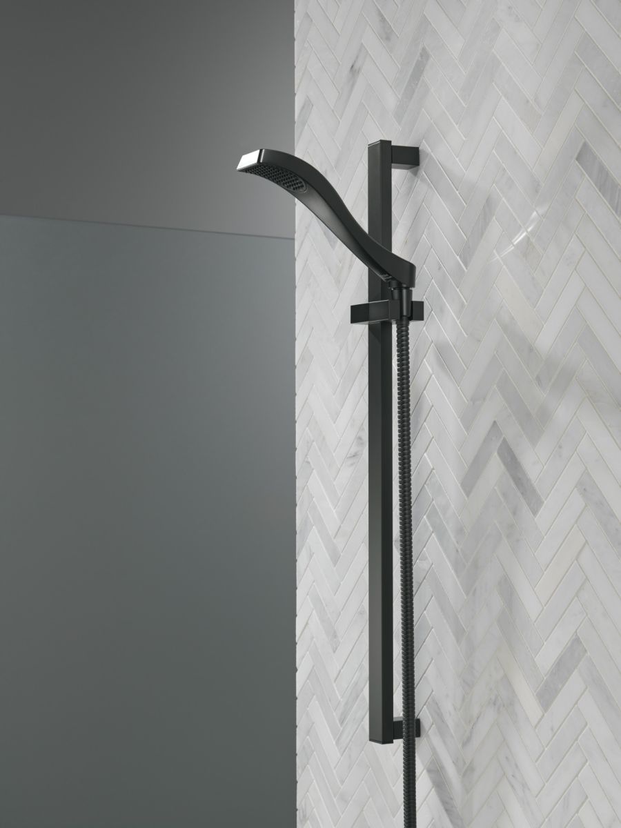 DELTA Dryden Premium Single-Setting Slide Bar Hand Shower — Matte Black