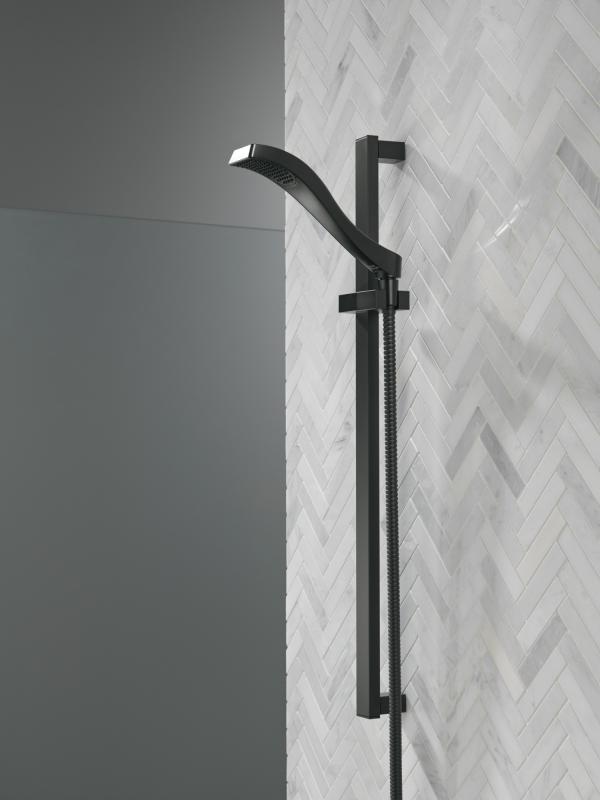 DELTA Dryden Premium Single-Setting Slide Bar Hand Shower — Matte Black