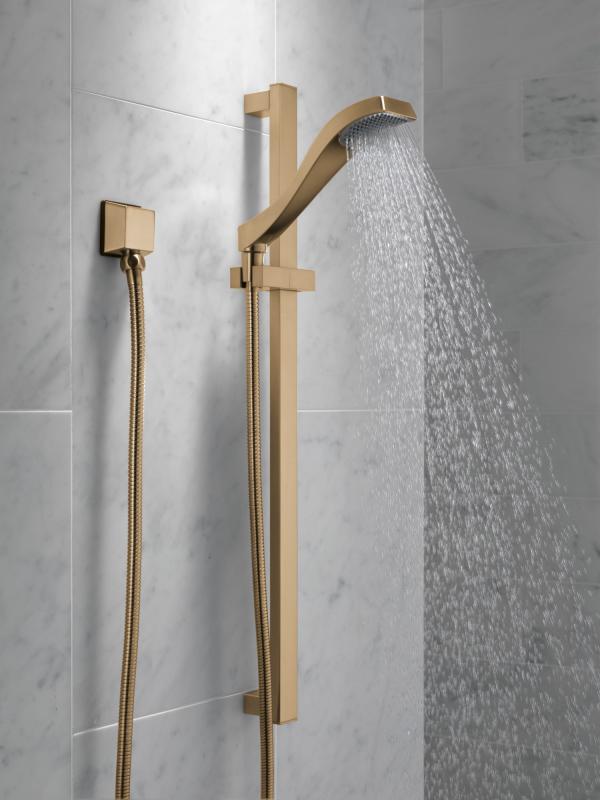 DELTA Dryden Premium Single-Setting Slide Bar Hand Shower — Champagne Bronze