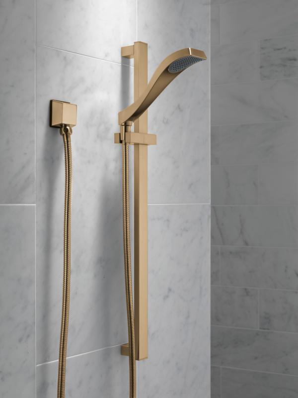 DELTA Dryden Premium Single-Setting Slide Bar Hand Shower — Champagne Bronze