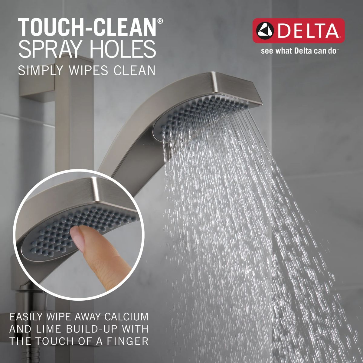DELTA Dryden Premium Single-Setting Slide Bar Hand Shower — Stainless
