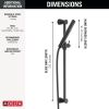 DELTA Grail Premium Single-Setting Slide Bar Hand Shower — Matte Black