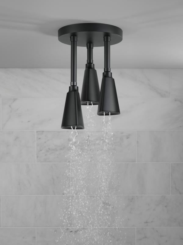 DELTA Universal Showering Components H2OKINETIC Pendant Raincan Shower Head — Matte Black