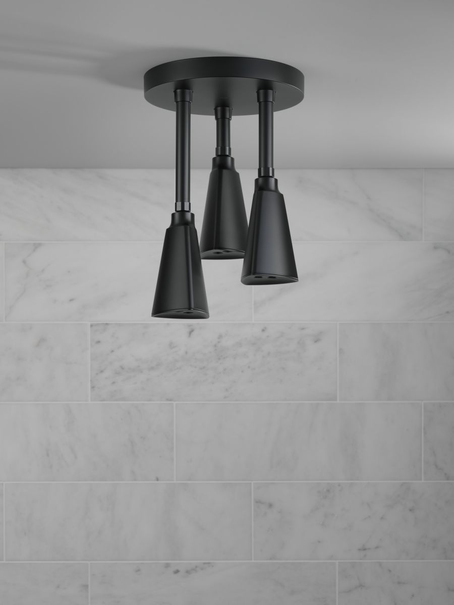 DELTA Universal Showering Components H2OKINETIC Pendant Raincan Shower Head — Matte Black