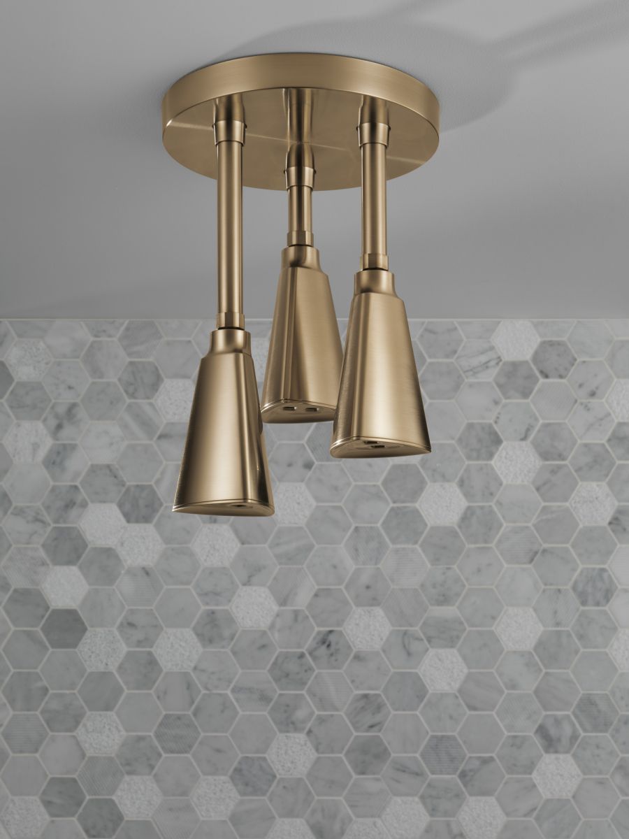 DELTA Universal Showering Components H2Okinetic Pendant Raincan Shower Head — Champagne Bronze