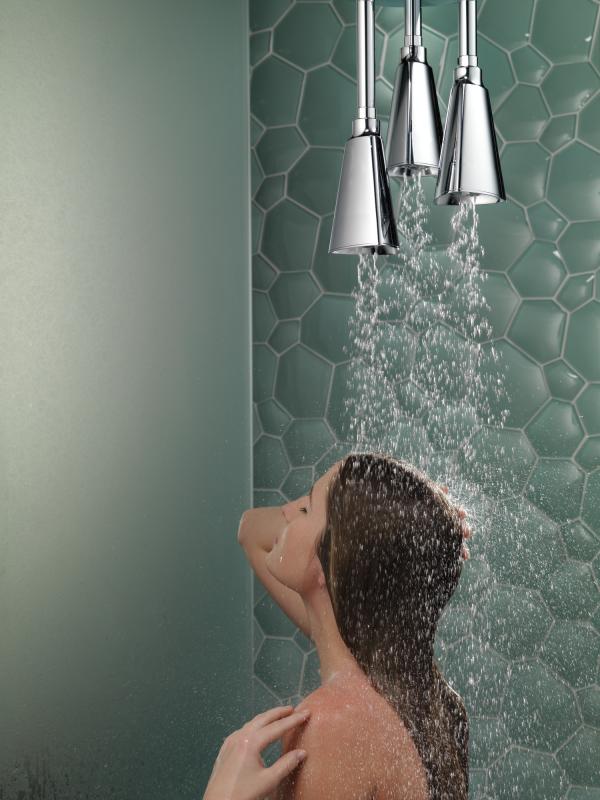 DELTA Universal Showering Components H2OKINETIC Pendant Raincan Shower Head — Chrome