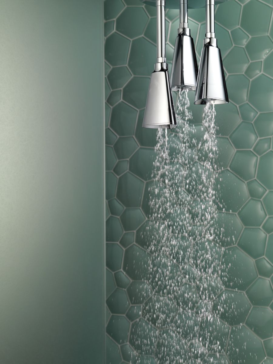 DELTA Universal Showering Components H2OKINETIC Pendant Raincan Shower Head — Chrome