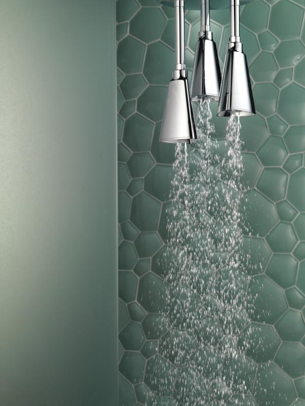 DELTA Universal Showering Components H2OKINETIC Pendant Raincan Shower Head — Chrome
