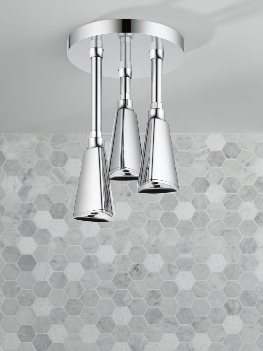 DELTA Universal Showering Components H2OKINETIC Pendant Raincan Shower Head — Chrome
