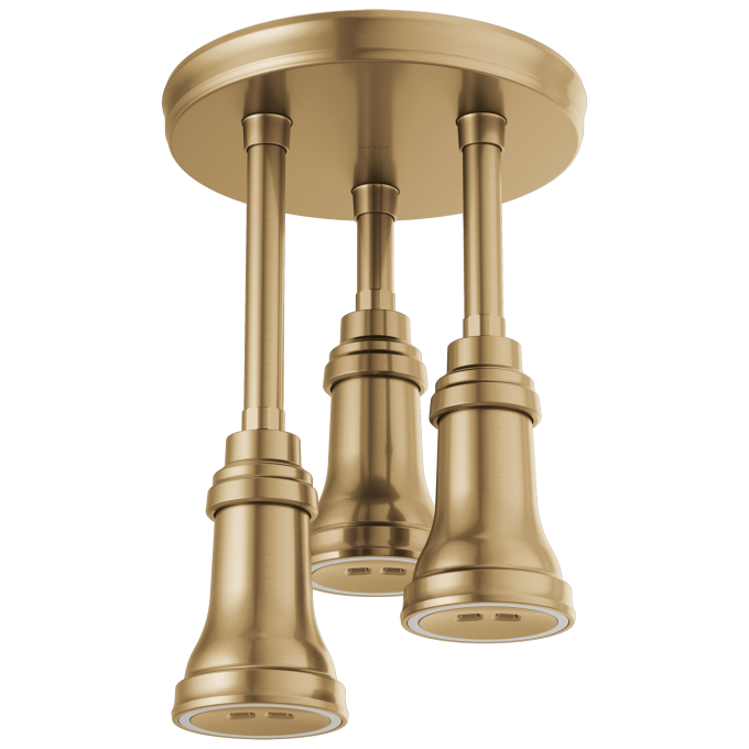 DELTA Universal Showering Components H2OKINETIC Pendant Raincan Shower Head with LED Light — Champagne Bronze