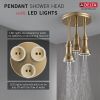 DELTA Universal Showering Components H2OKINETIC Pendant Raincan Shower Head with LED Light — Champagne Bronze