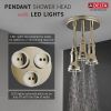 DELTA Universal Showering Components H2OKINETIC Pendant Raincan Shower Head with LED Light — Polished Nickel