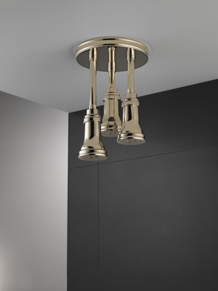 DELTA Universal Showering Components H2OKINETIC Pendant Raincan Shower Head with LED Light — Polished Nickel