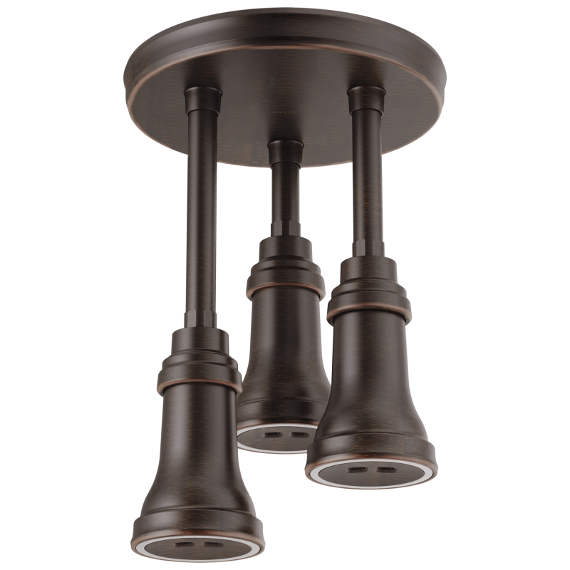 DELTA Universal Showering Components H2OKINETIC Pendant Raincan Shower Head with LED Light — Venetian Bronze