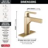 DELTA Zura Single Handle Bathroom Faucet — Champagne Bronze