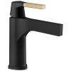 DELTA Zura Single Handle Bathroom Faucet — Matte Black / Champagne Bronze