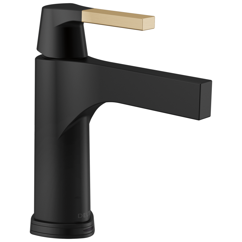 DELTA Zura Touch2O Bathroom Faucet with Touchless Technology — Matte Black / Champagne Bronze
