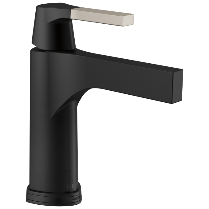 DELTA Zura Touch2O Bathroom Faucet with Touchless Technology — Matte Black / Stainless