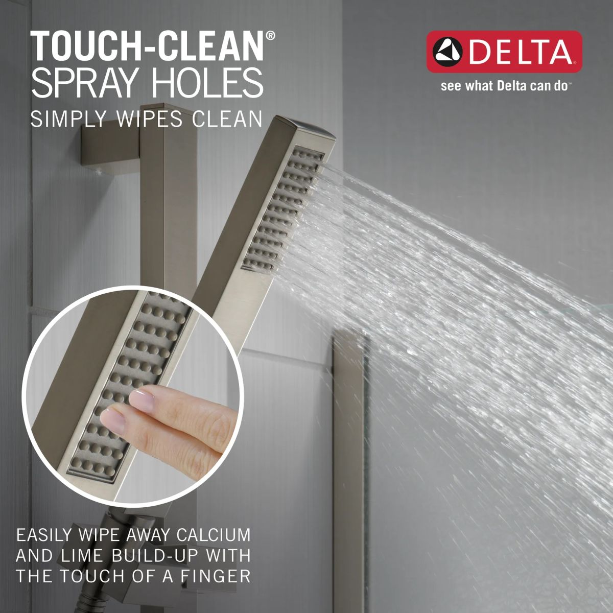 DELTA Vero Premium Single-Setting Slide Bar Hand Shower — Stainless