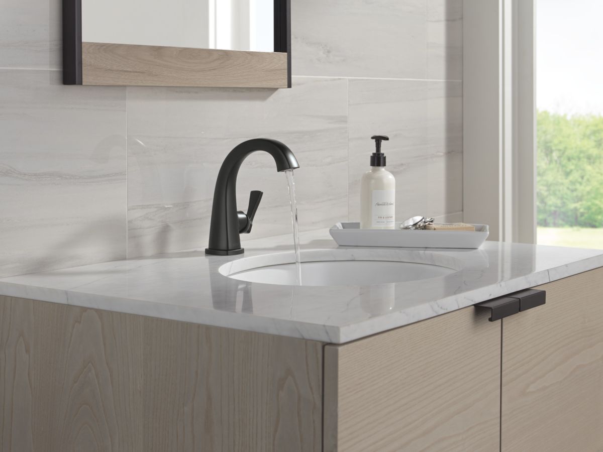 DELTA Stryke Single Handle Bathroom Faucet — Matte Black