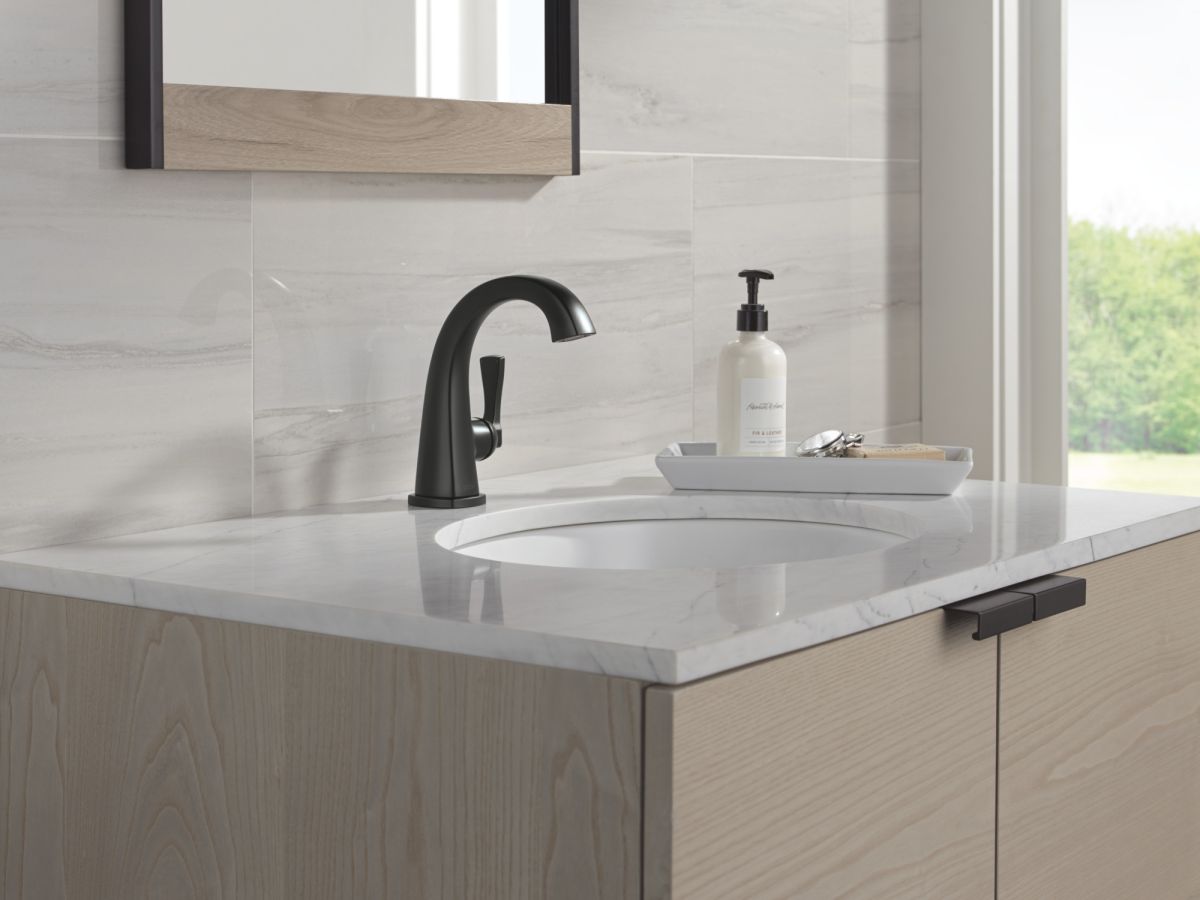 DELTA Stryke Single Handle Bathroom Faucet — Matte Black