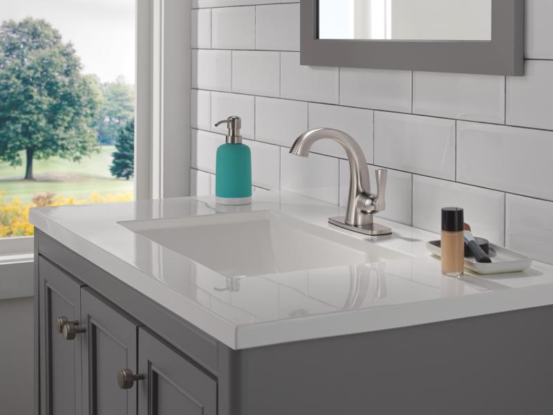 DELTA Stryke Single Handle Bathroom Faucet — Lumicoat® Stainless