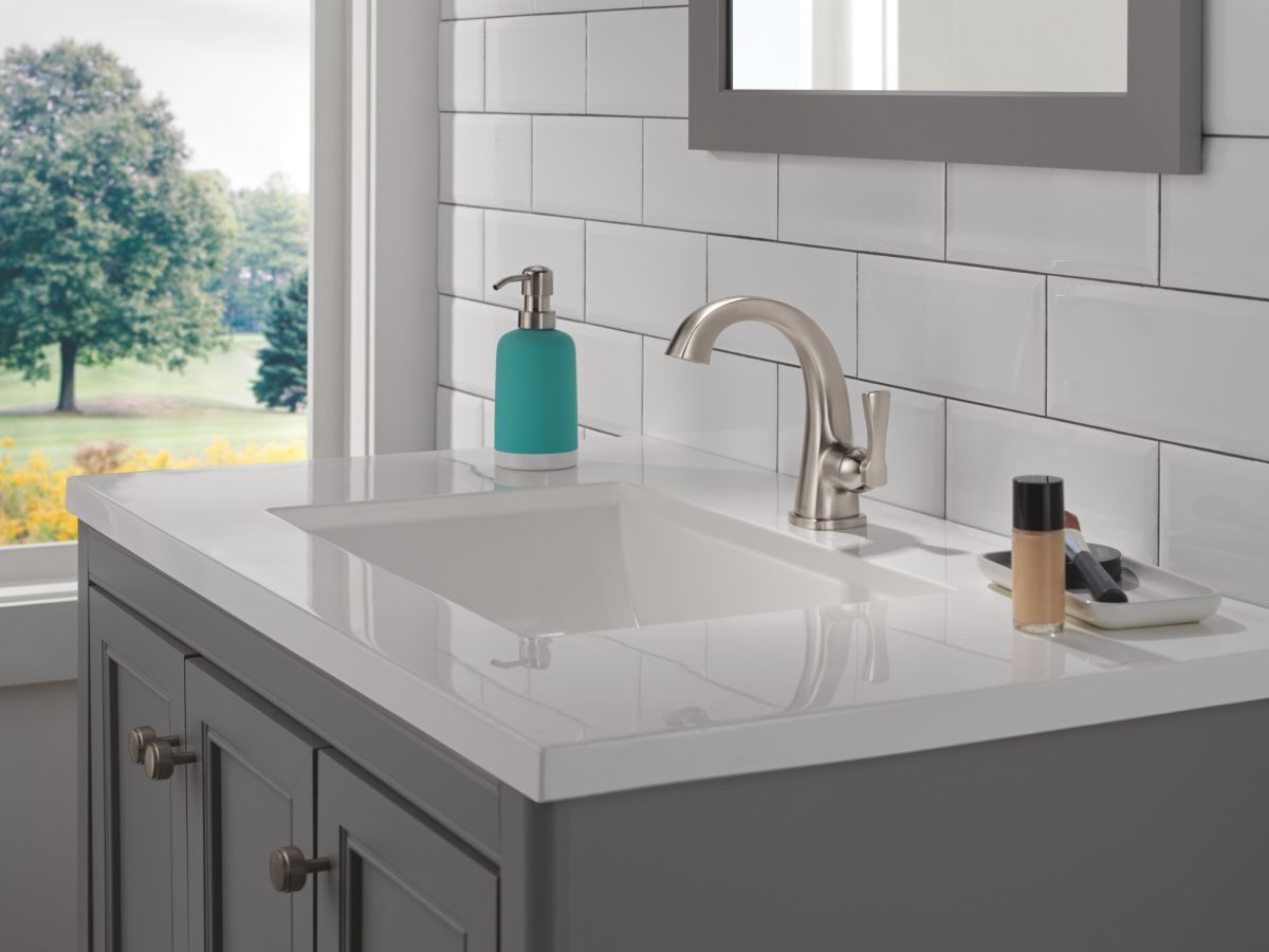 DELTA Stryke Single Handle Bathroom Faucet — Lumicoat® Stainless