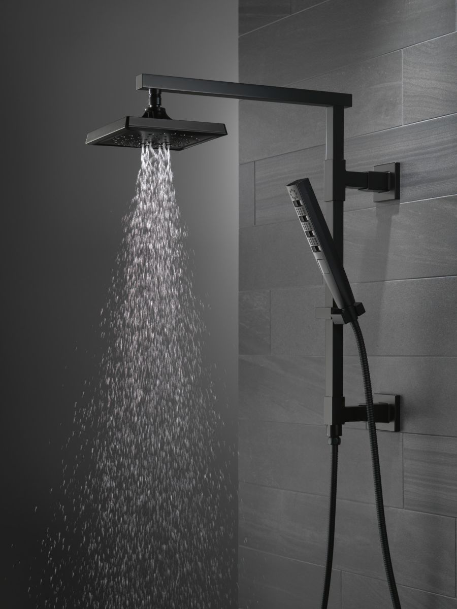 DELTA Universal Showering Components Shower Column 18" Angular — Matte Black