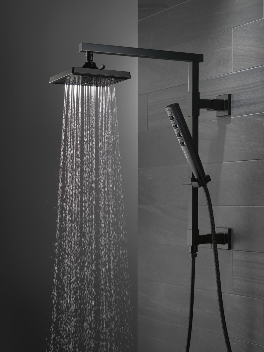 DELTA Universal Showering Components Shower Column 18" Angular — Matte Black