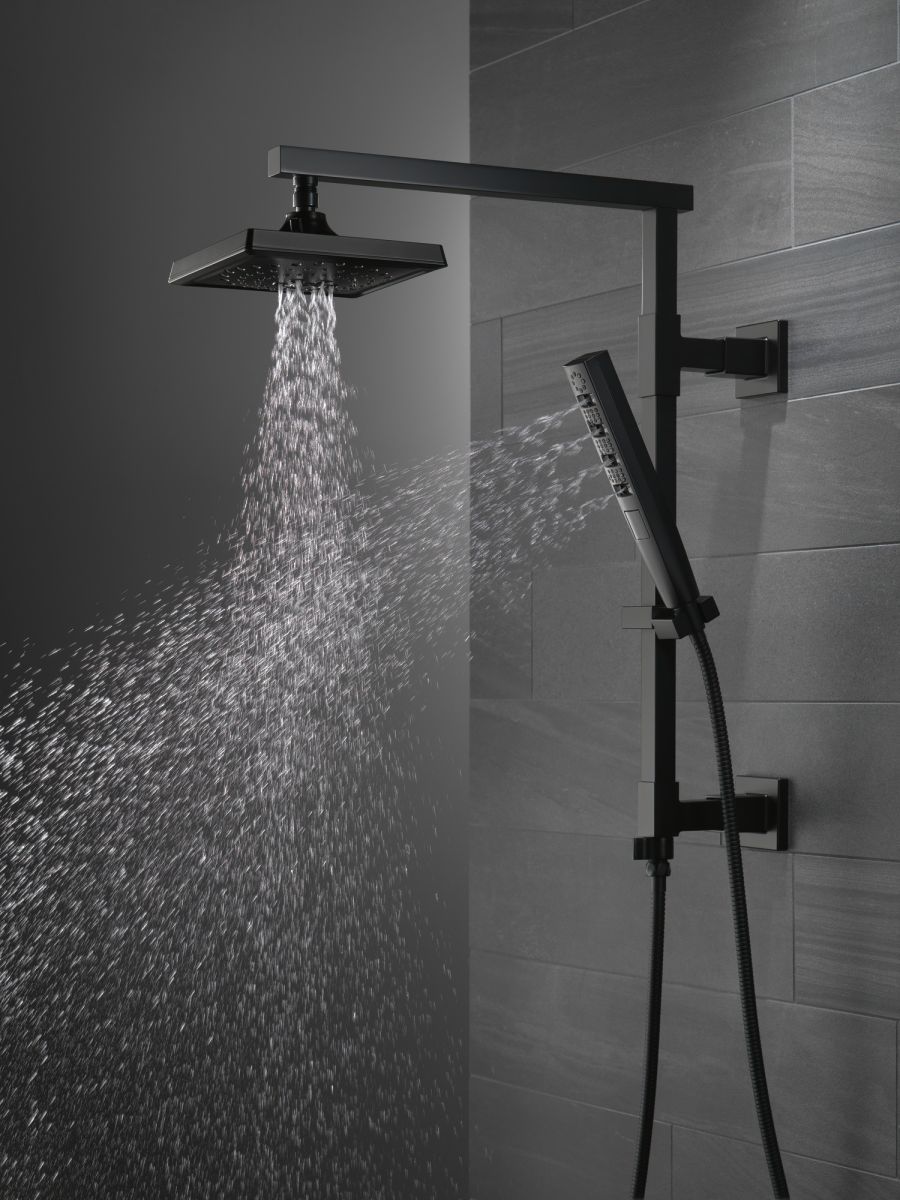 DELTA Universal Showering Components Shower Column 18" Angular — Matte Black